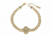 1414a Bransoletka elegancka złota 16+3cm pozłacana 14k koniczyna marokańska